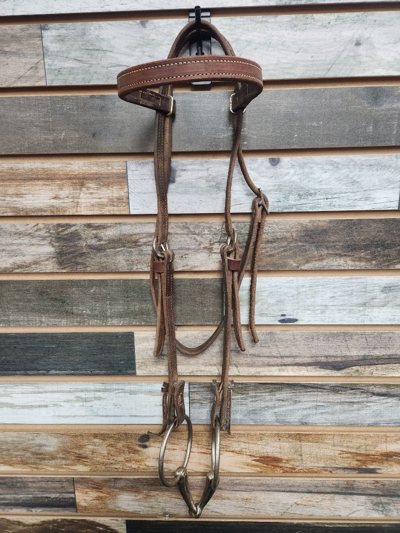 USED  Western Headstall With Bit Horse Medium Oil