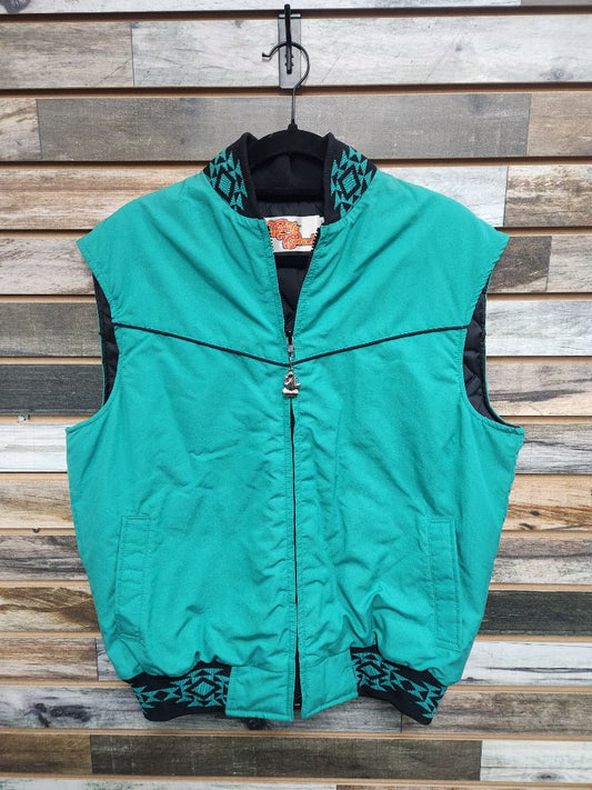 USED Comfy Casuals Ladies Vest 12 Green/Black