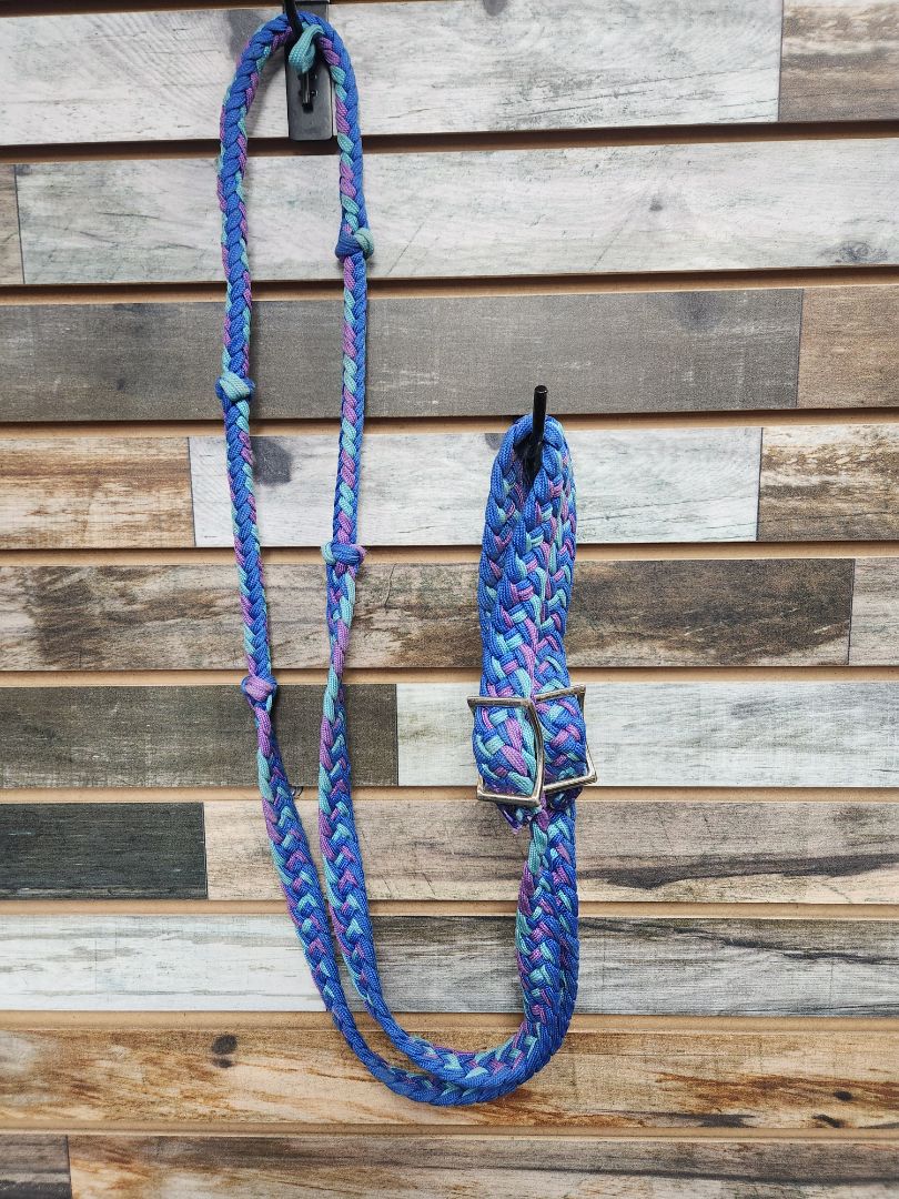 USED  Western Barrel Reins  Blue/Purple/Teal