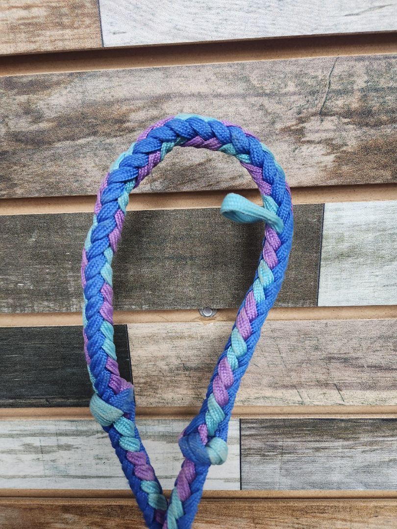 USED  Western Barrel Reins  Blue/Purple/Teal