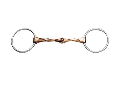 Stainless Steel Copper Mouth Slow Twist Loose Ring Snaffle Bit 5"