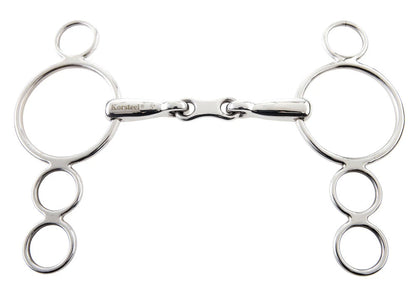 Korsteel Stainless Steel French Link 3 Ring Dutch Gag Bit 5"
