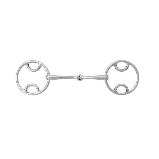 Bit Korsteel Stainless Steel Jointed Beval Loose Ring Snaffle