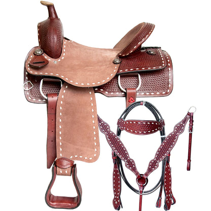 Hilason Buck Stitched Trail Saddle