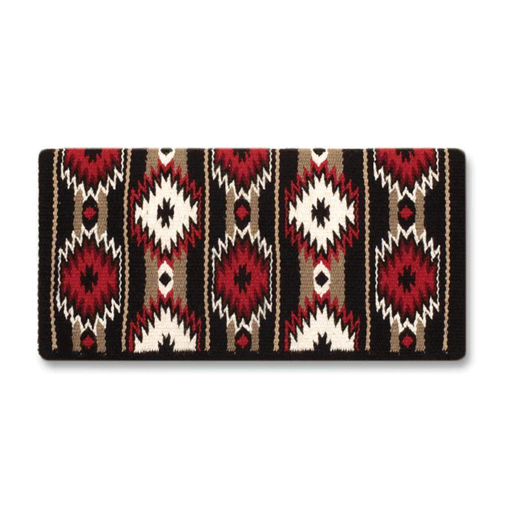 Mayatex 1463-13 36x34 "2x2" Wool Blanket RED TAN CREAM