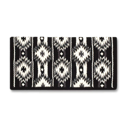 2 X 2 1463-11 New Zealand Wool Saddle Blanket BLACK WHITE GREY