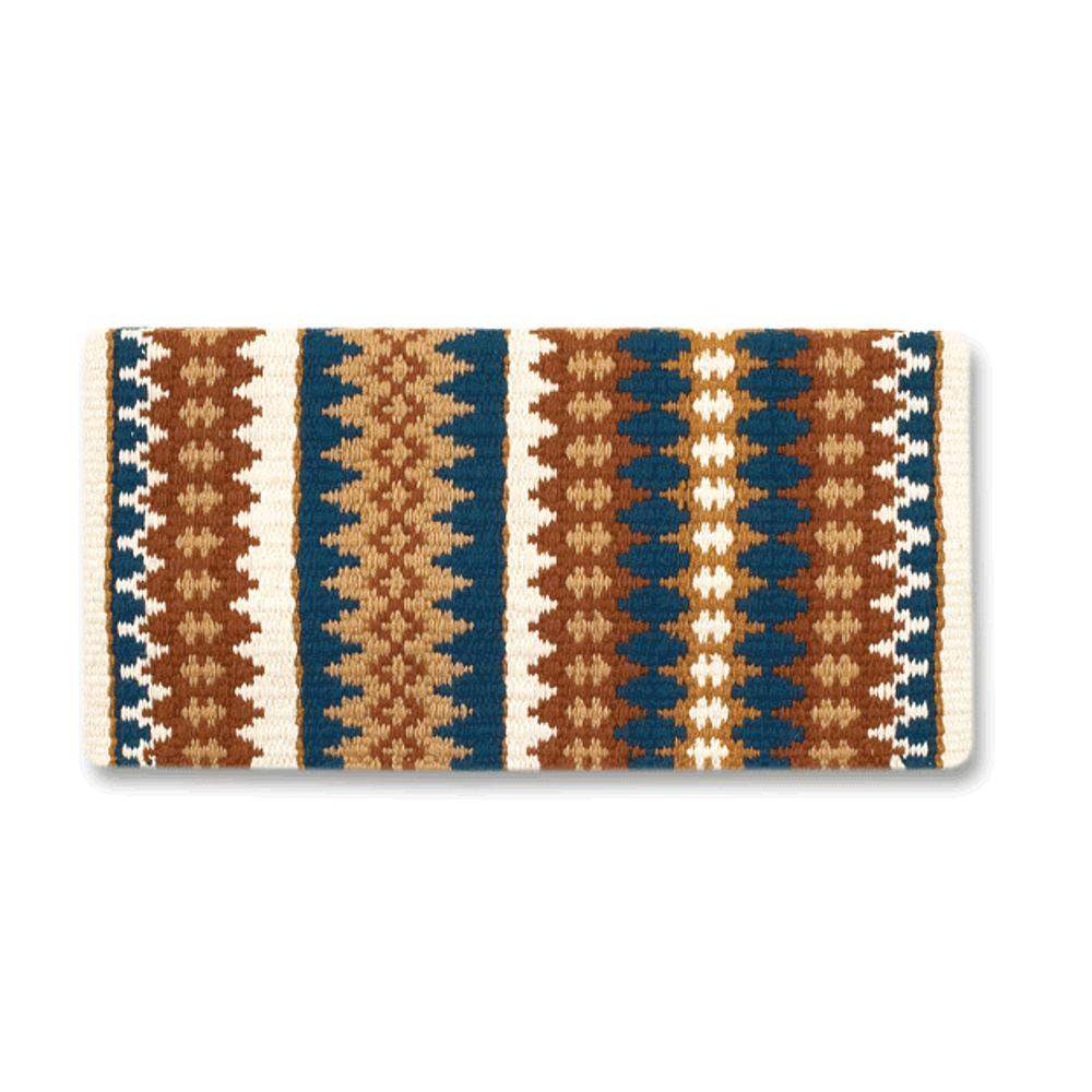 38x34 New Nova Wool Blanket TEAL TAN CREAM