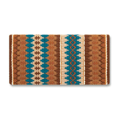 Mayatex 1455-18 38x34 New Nova Wool Blanket TEAL TURQ BROWN