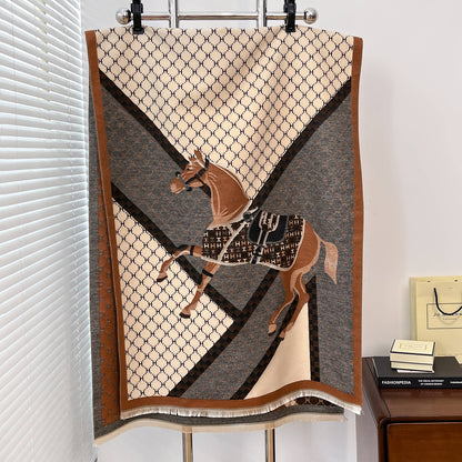 Equestrian Brown Giddy Up Reversible Wrap