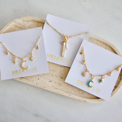 Mother of Pearl Charm Toggle Necklace 