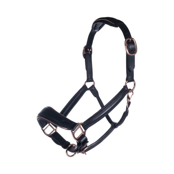 Leather head collar -Rosegold