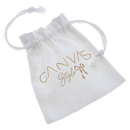 CANVAS Gift Pouch in White Canvas with Gold Foil Accents