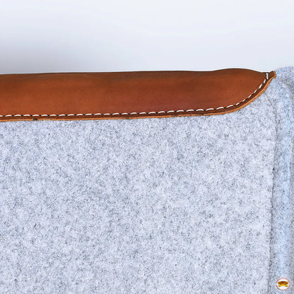 32" X 30" Hilason Horse Western Contoured Wool Felt Therapeutic Saddle Pad Grey