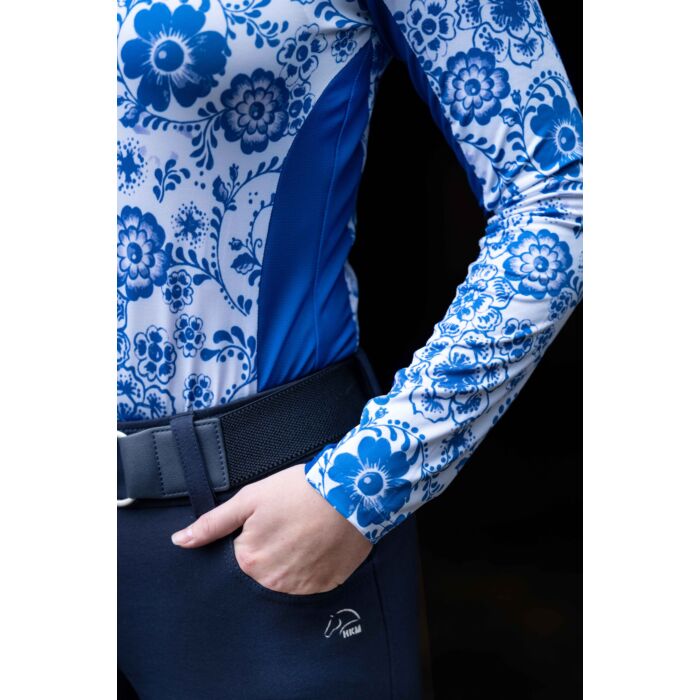 HKM Functional Shirt Blue Flower Long Sleeve