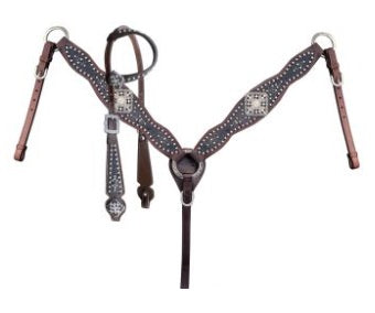 Gator Inlay Silver/Blk Beading