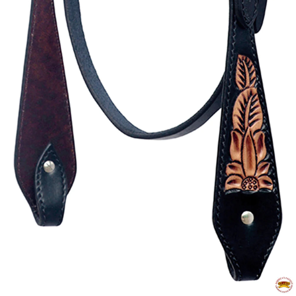 Hilason Horse Floral Hand Carved American Leather Headstall