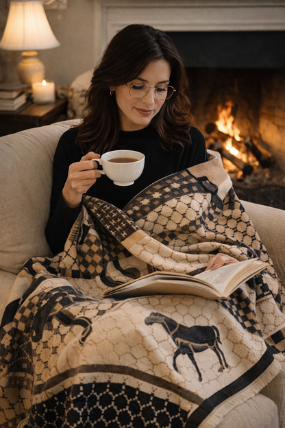 Equestrian Brown Giddy Up Reversible Wrap