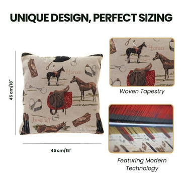 | HORSE PILLOWCASE/CUSHION COVER | DECORATIVE DESIGN FASHION HOME PILLOW 18X18 INCH