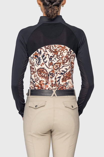 Sienna Ikat Performance Raglan Long Sleeve 1/4 Zip Sun Shirt