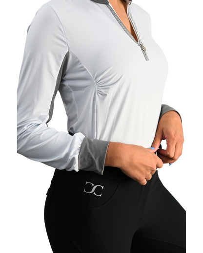 Cool and Comfortable White Sun Shirt with Glitter Bars