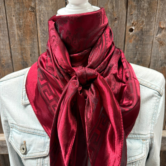 35X35"  Ruby Jacquard Wild Rag/Scarf WR4001