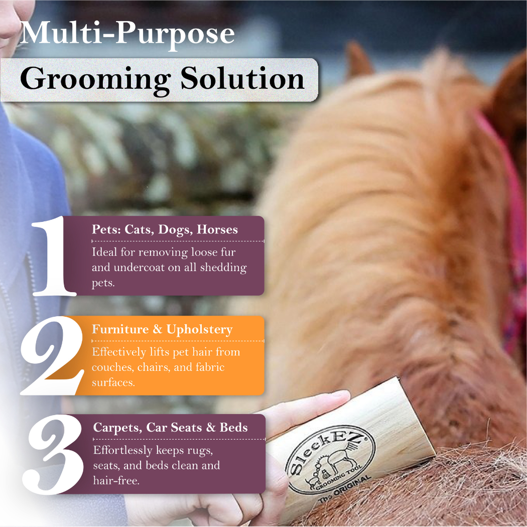 SleekEZ® Horse Brush for Shedding and Grooming (10 inch)