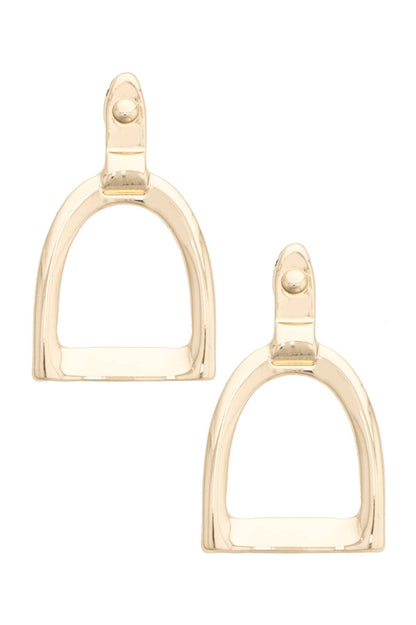 Paloma Stirrup Earrings in Shiny Gold