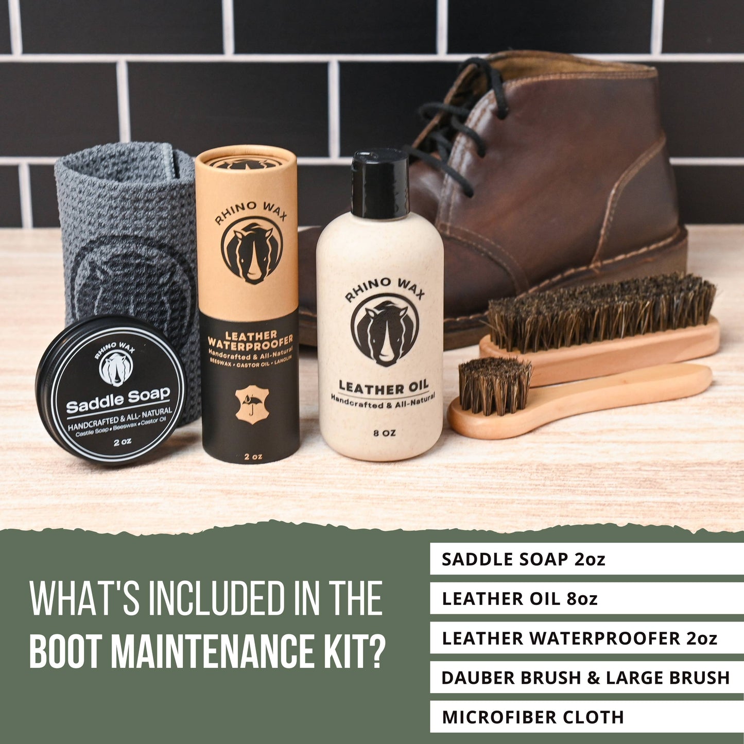 Rhino Wax Boot Maintenance Kit - 6 pieces