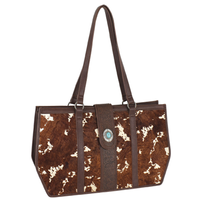 Ladies Hair on Tote with Scroll