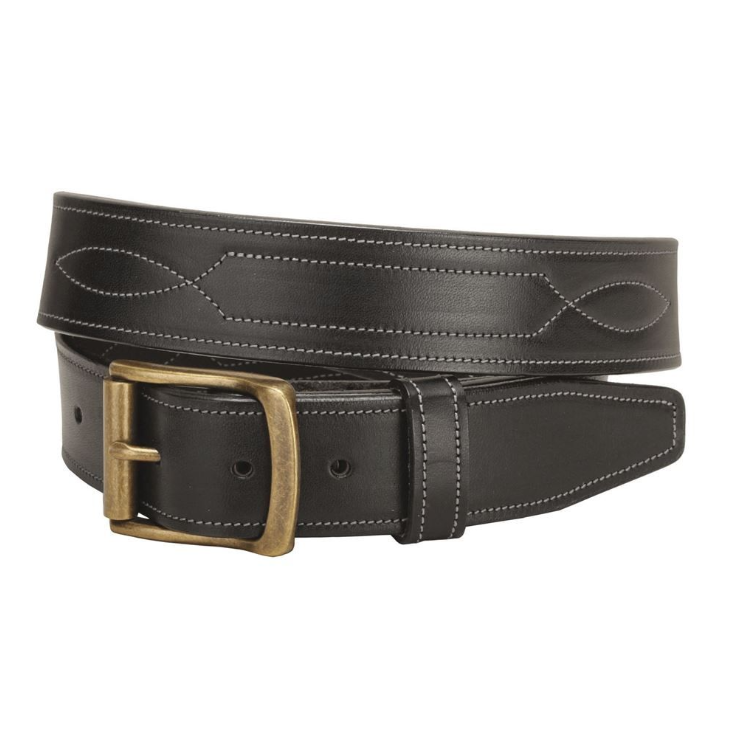 Tory Leather - 1-1/2" Havana Belt With Stitched Pattern Repeated 3 times