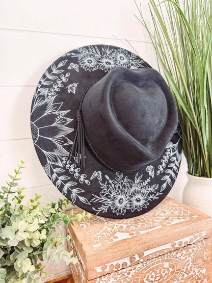 Floral Print Heart Hat