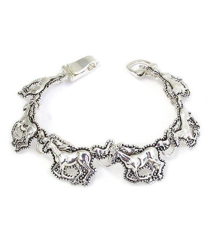 ( W949 )  MULTI HORSE LINK MAGNETIC BRACELET