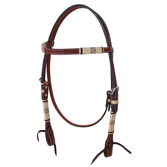 Rawhide Braid / Basket Tooled Browband