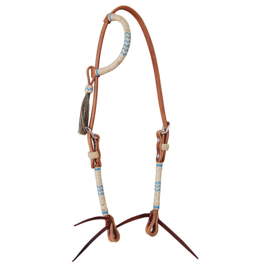 Slip Ear Headstall w/ Turq Rawhide & Tassels