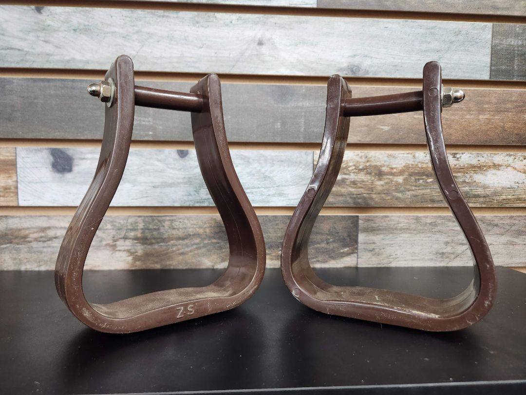 USED  Plastic Western Stirrups  Brown