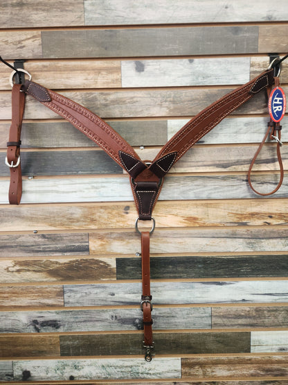 HR Leather Hand Tooled Breast Collar