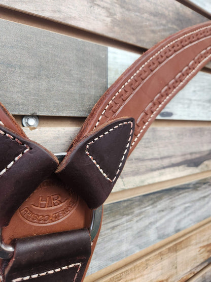 HR Leather Hand Tooled Breast Collar