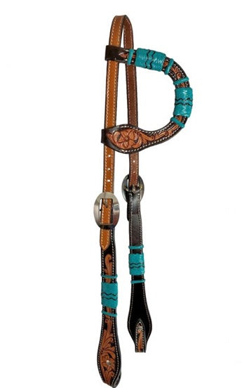 Showman Floral 1 Ear Teal