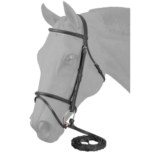 Equiroyal Padded Flash Noseband Bridle Full Black