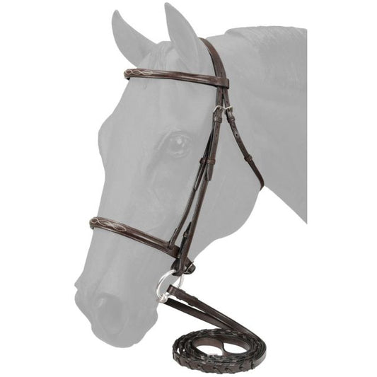 Equiroyal Raised Fancy Stitched Bridle Full Havana