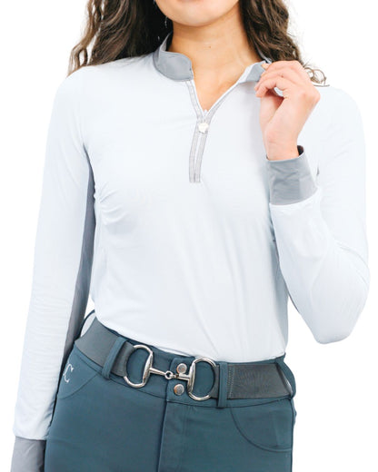 Cool and Comfortable White Sun Shirt with Glitter Bars