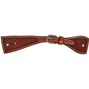 Basket Stamped Spur Strap w/ Chopped Ends