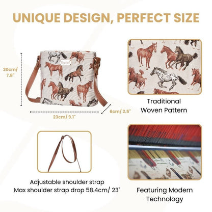 SignareArt - Running Horse Crossbody Bag Purse Handbag