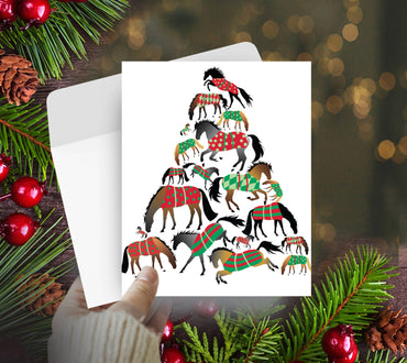 Horse Boxed Christmas Cards / Tree of Blankets / 8 Holiday