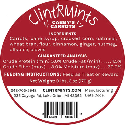 ClintRMint Horse Treats Cabby's Carrots Flavor