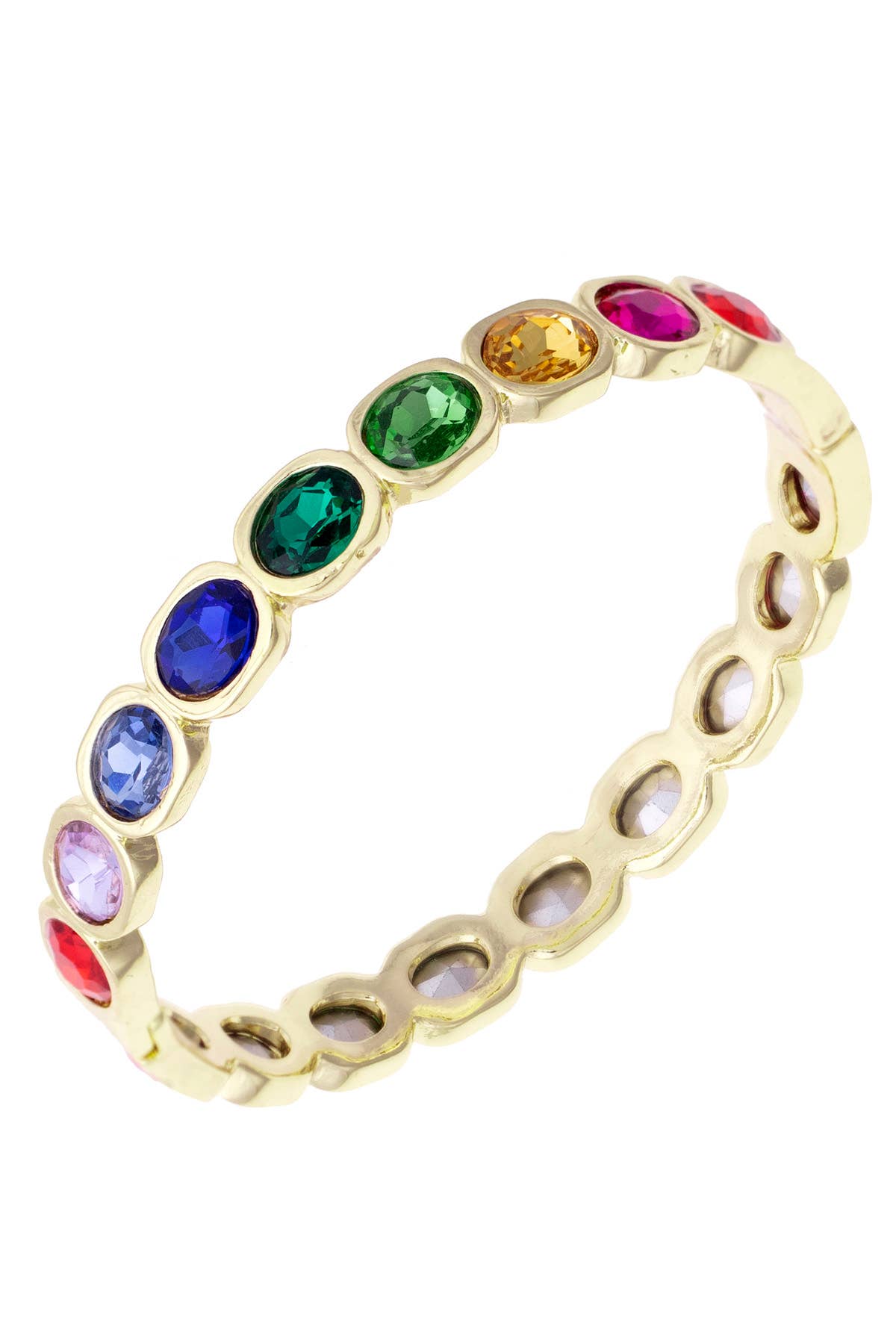 Margeaux Rainbow Baguette Hinge Bangle in Multi