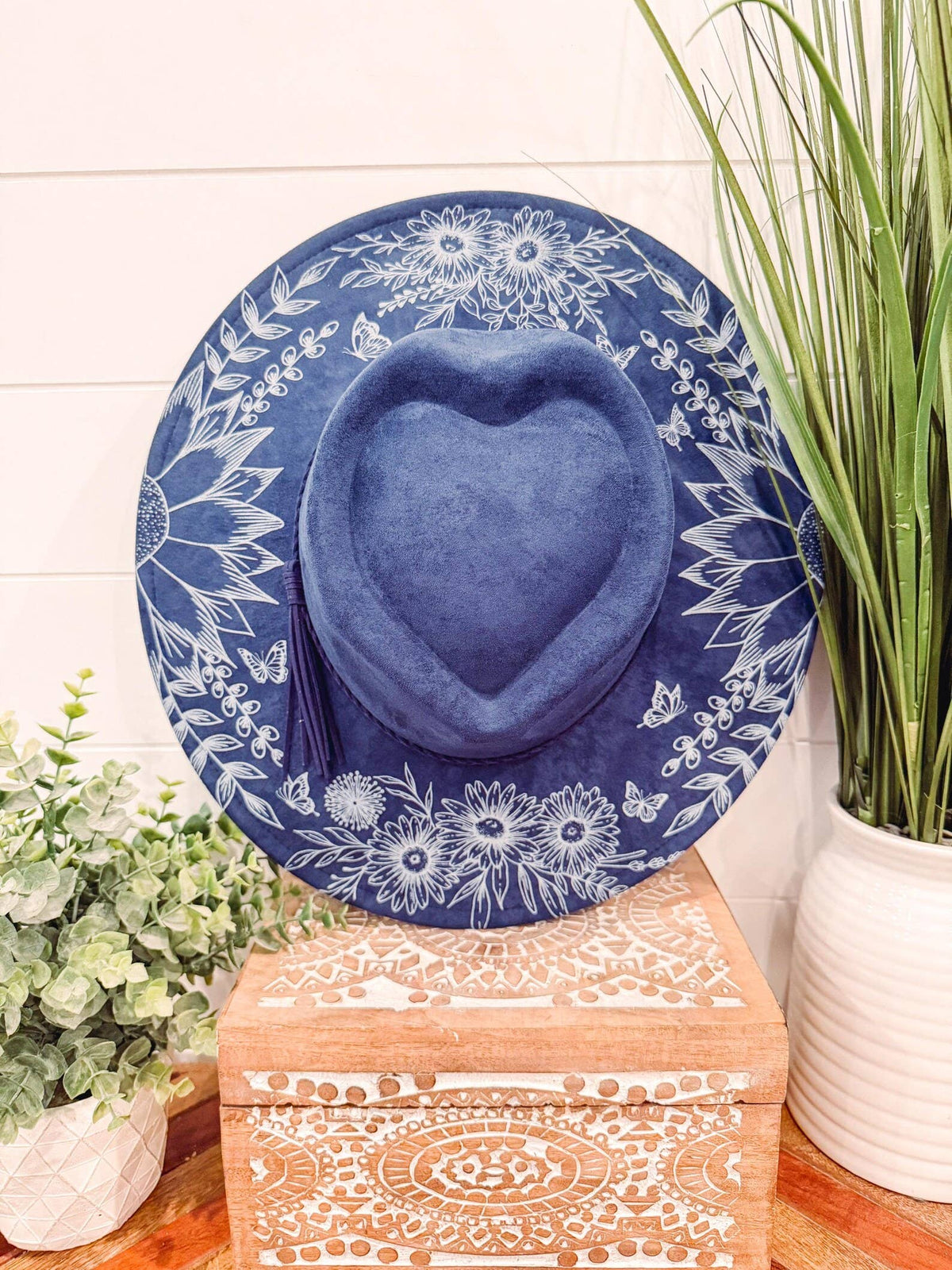 Floral Print Heart Hat
