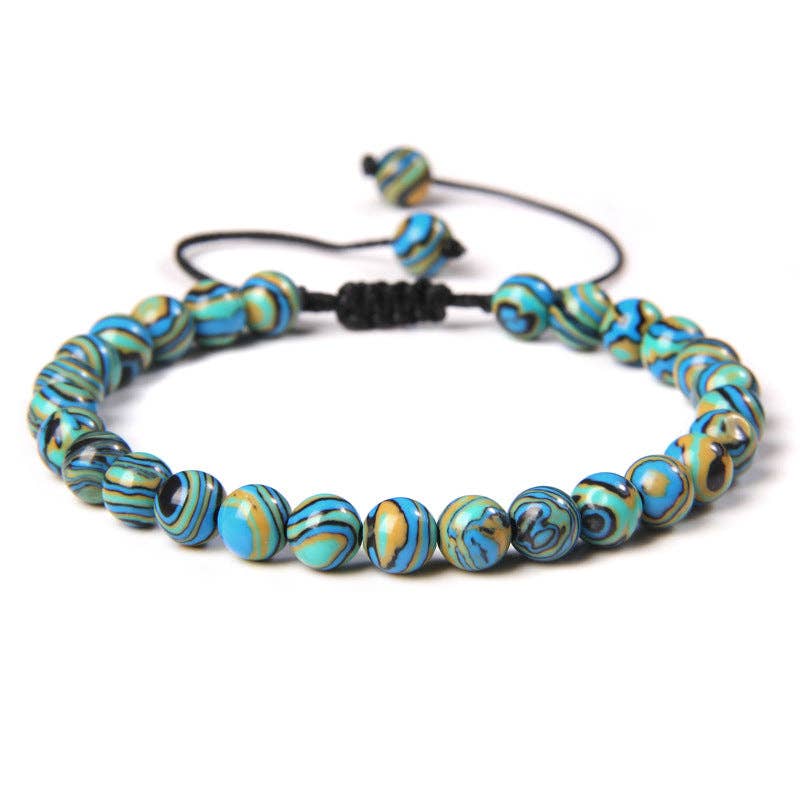 6mm Natural Stone Hand Woven Stretch Bracelets