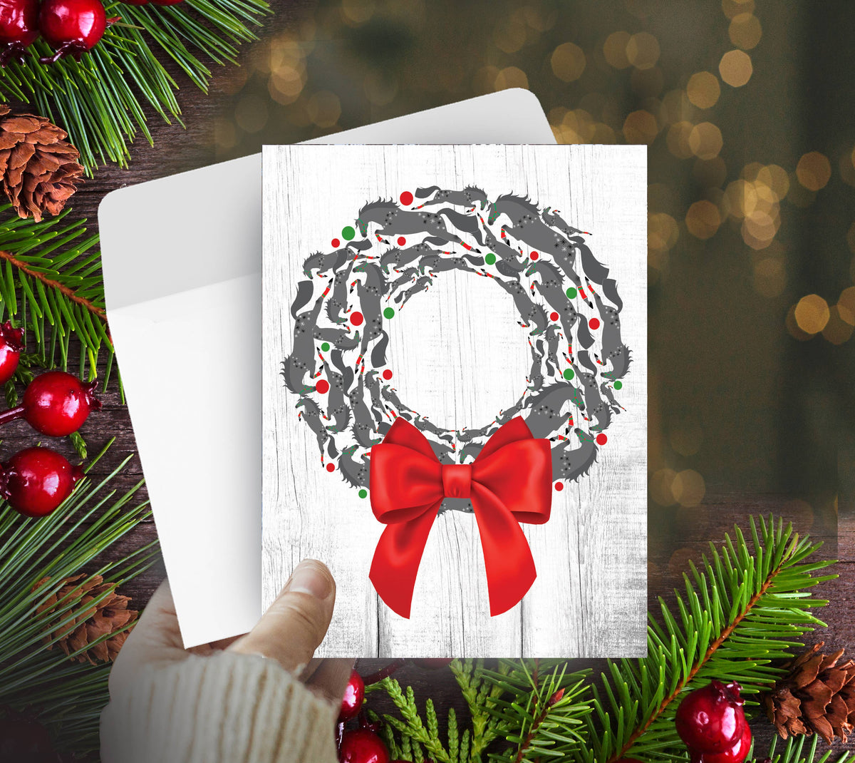 Horse Boxed Christmas Cards | Wreath Jumper | 8 Holiday