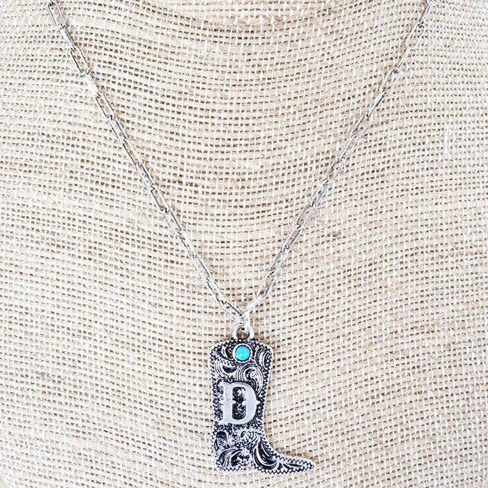 TIPI Boot & Brand Turquoise Silvertone Necklace